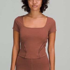 Lululemon SQUARE NECK MESH AND NULU YOGA T-SHIRT